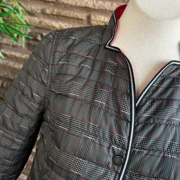 Hilary Radley for Katherine Barclay Black Plaid Reversible Puffer Jacket Size XS - Picture 5 of 7